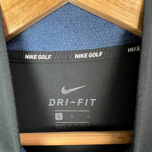 Nike‎ Golf Sweater Adult Large Blue Quarter Zip Pullover Golf Lightweight Mens - Picture 7 of 8